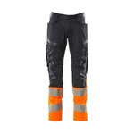 Mascot® Accelerate Safe Bukser med Knælommer, stretch - zoner - 19679 - 236 - mørk marine/Hi - Vis orange klasse 1
