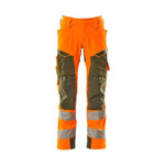 Mascot®Accelerate Safe Arbejdsbukser knælommer Full Stretch 19079 - 511 - 1433 hi - vis orange/mosgrøn