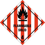 Skilt Flammable solid kl. 4 fareseddel - Sikkerhedsgiganten
