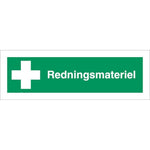Skilt Redningsmateriel - Sikkerhedsgiganten
