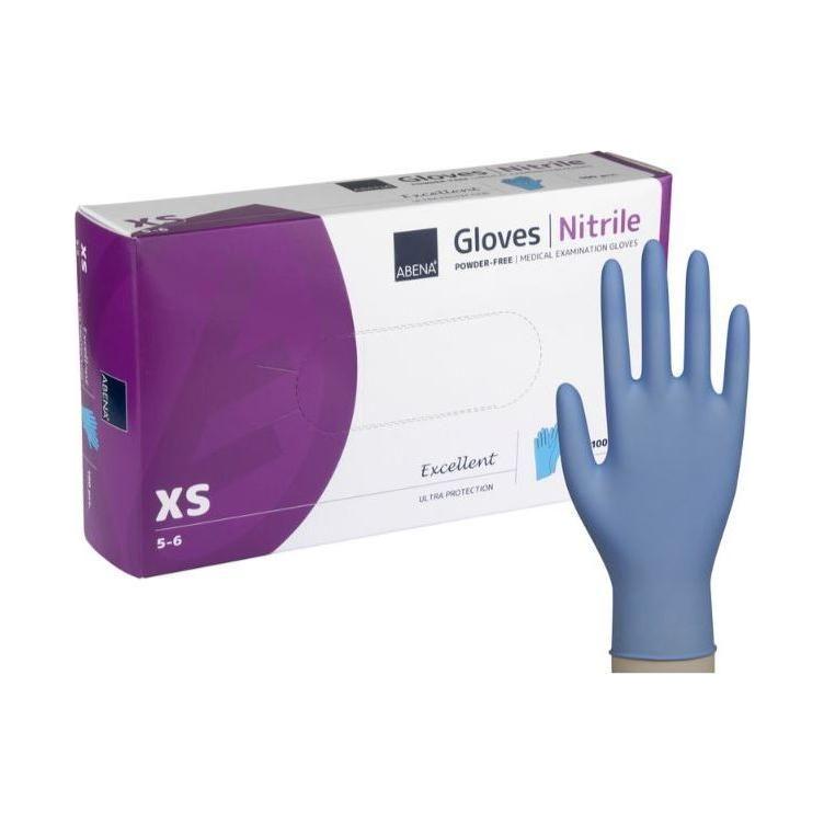 Examination glove, ABENA Excellent, blue, nitrile, powder-free 100