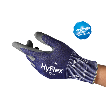 HyFlex® 11-561 – Ultralette Skærefaste Arbejdshandsker med Touchscreen-Kompatibilitet