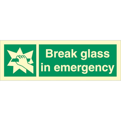 Sign IMO Break glass in emergency 102020