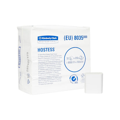Kimberly Clark Toiletpapir i ark 8035 – 2-lags, Hvid (8.000 ark)