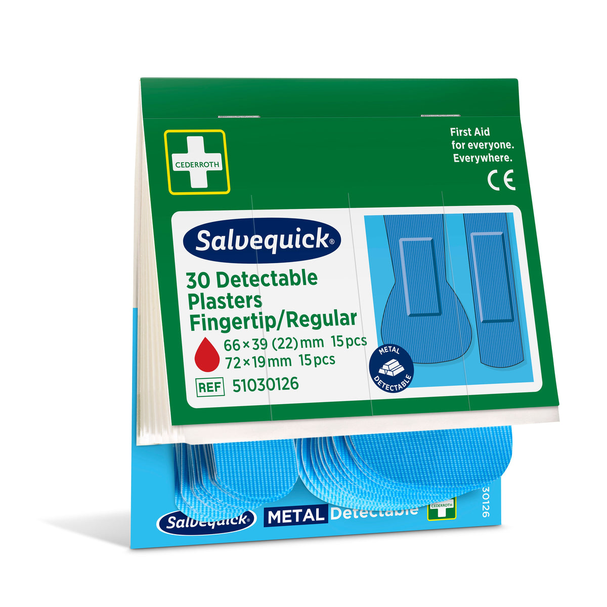 Cederroth Salvequick Fingertopp/Normal Blue Detect