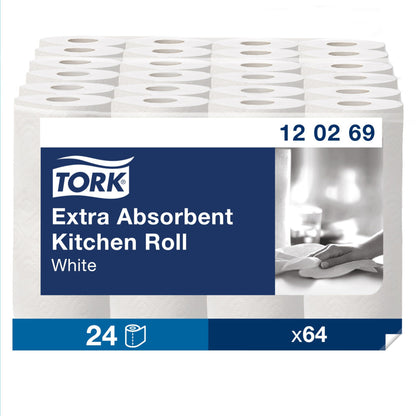 Tork Extra Plus Køkkenrulle – 2-lags, Hvid (120269) - 24 Ruller