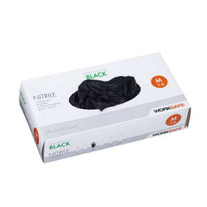 Worksafe Black Nitril Engangshandske – Sort, Pudderfri (100 stk.)