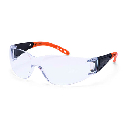 PortWest sikkerhedsbrille PR32 klart glas med sort/orange arme