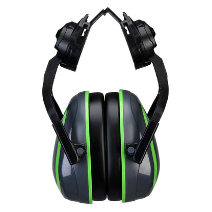 Portwest PW03 - HV Extreme høreværn lav metalfri clip-on Grå/grøn