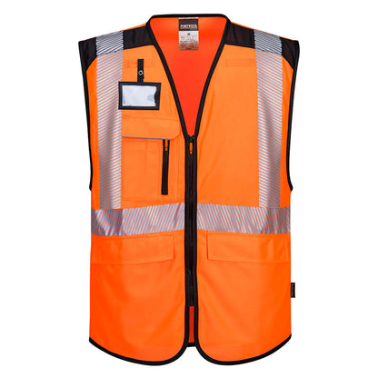 Portwest PW3 hi-vis vest  PW309 Orange/Sort - OUTLET