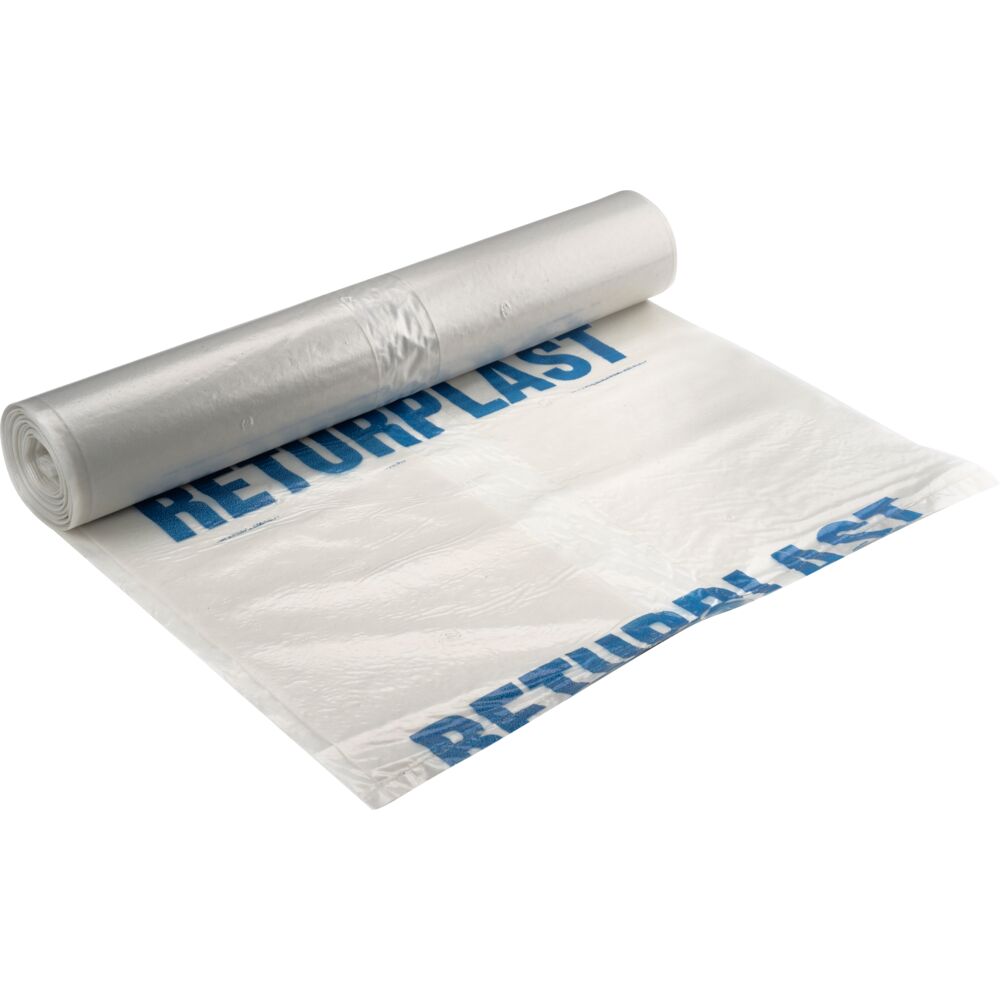 Knudesæk – 200 l, Klar, LDPE (85x160 cm) - 10 Ruller