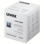 Uvex Clear renseservietter til beskyttelsesbriller – 100 stk. linserengøring til professionelt sikkerhedsudstyr.