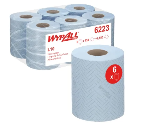 Kimberly-Clark WypAll® L10 6223 Blå Aftørringspapir – 6 ruller, 1-lags