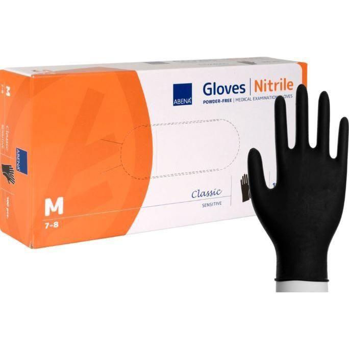 Abena Classic Sensitive sort nitril uden pudder 100 stk - Sikkerhedsgiganten
