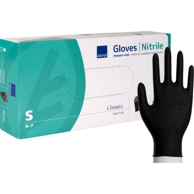 Abena Classic Sensitive sort nitril uden pudder 100 stk - Sikkerhedsgiganten