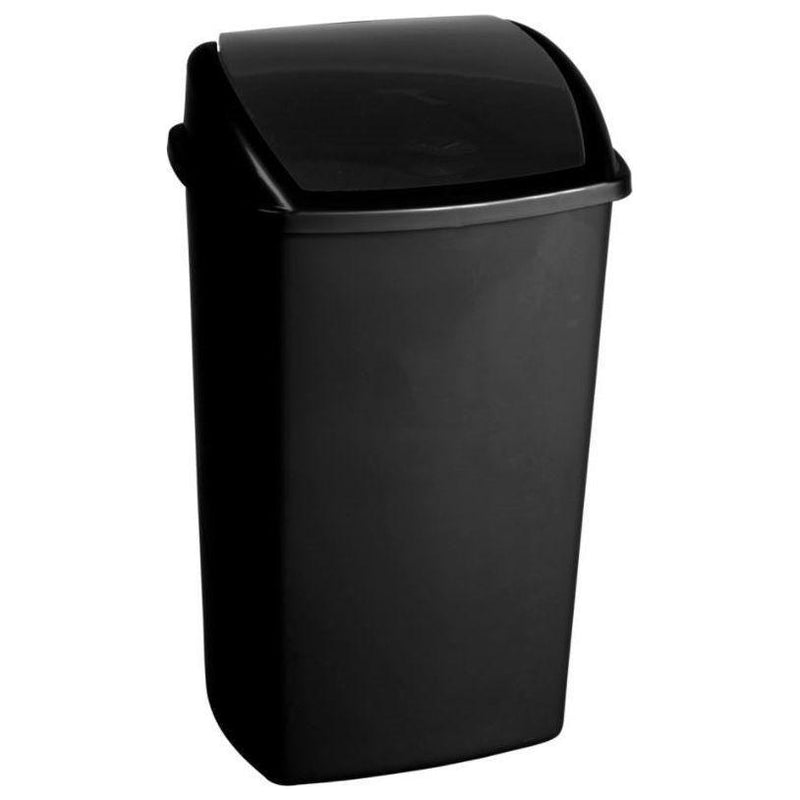 Abena - Plastik Affaldsspand med sving låg, 50 Liter - Flere Farver - Sort | Rekvisitter | 50 Liter | Abena
