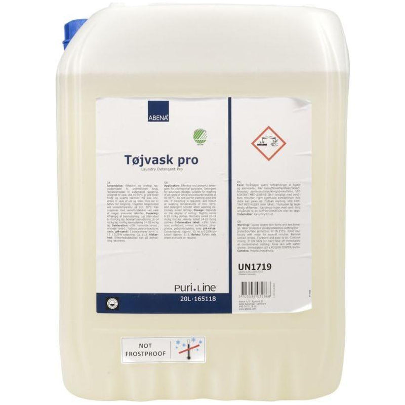 Abena Puri-Line Tøjvask 20 liter flydende uden farve og parfume | Tøjvask | EU-Blomsten | Flydende tøjvask