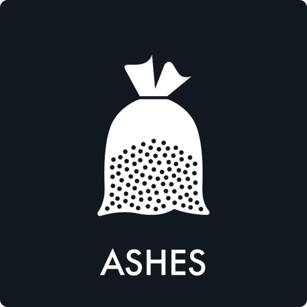 Affaldsskilt Ashes - Sikkerhedsgiganten