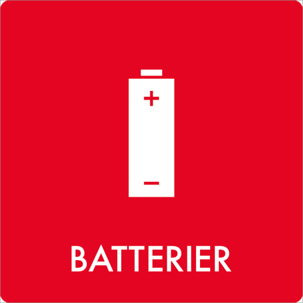 Affaldsskilt Batterier - Sikkerhedsgiganten