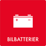 Affaldsskilt Bilbatterier - Sikkerhedsgiganten