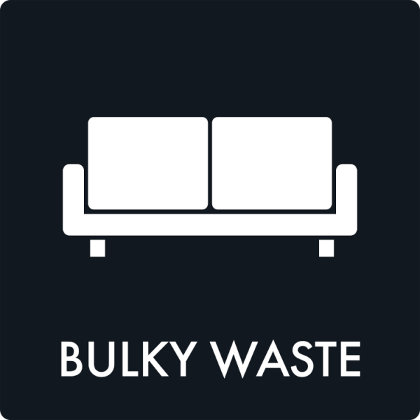 Affaldsskilt Bulky waste - Sikkerhedsgiganten