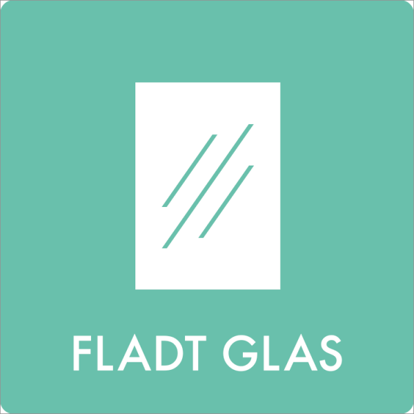 Affaldsskilt Fladt glas - Sikkerhedsgiganten