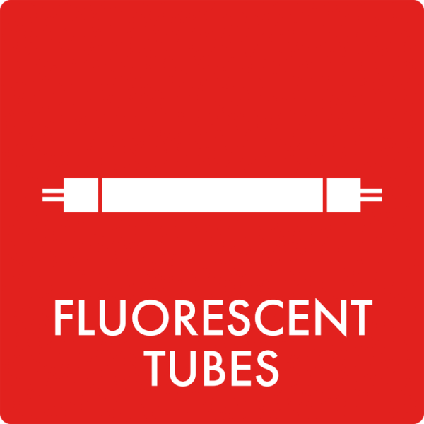 Affaldsskilt Fluorescent tubes - Sikkerhedsgiganten