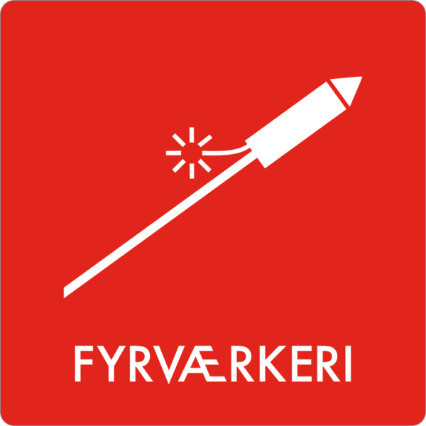Affaldsskilt Fyrværkeri - Sikkerhedsgiganten