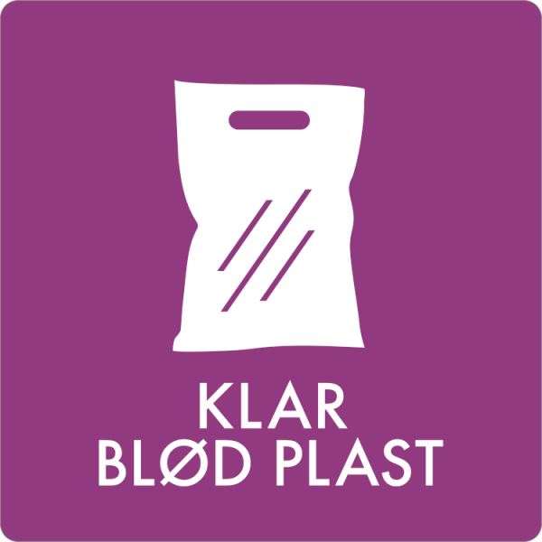 Affaldsskilt Klar blød plast - Sikkerhedsgiganten