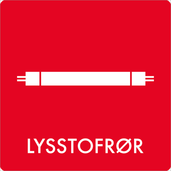 Affaldsskilt Lysstofrør - Sikkerhedsgiganten