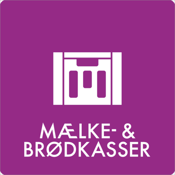 Affaldsskilt Mælke - og brødkasser - Sikkerhedsgiganten