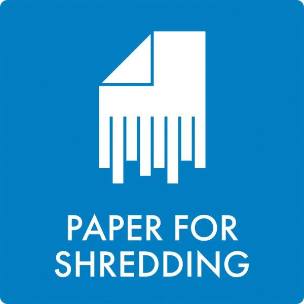 Affaldsskilt Paper for shredding - Sikkerhedsgiganten