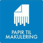 Affaldsskilt Papir til makulering - Sikkerhedsgiganten