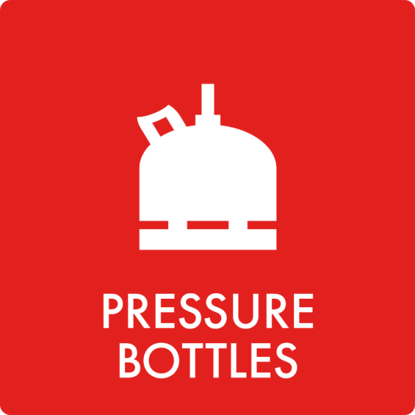 Affaldsskilt Pressure bottles - Sikkerhedsgiganten