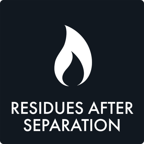 Affaldsskilt Residues after separation - Sikkerhedsgiganten