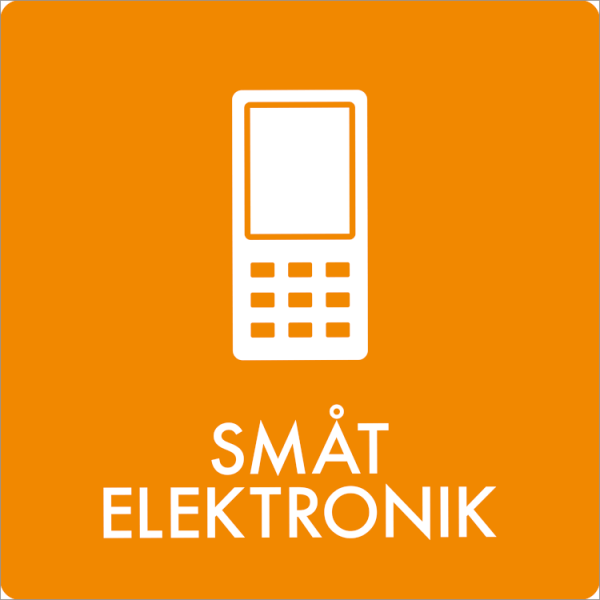Affaldsskilt Småt elektronik - Sikkerhedsgiganten