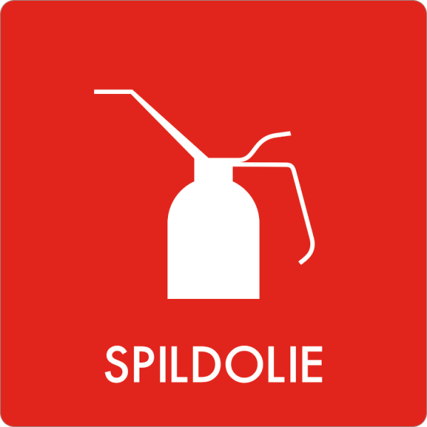 Affaldsskilt Spildolie - Sikkerhedsgiganten