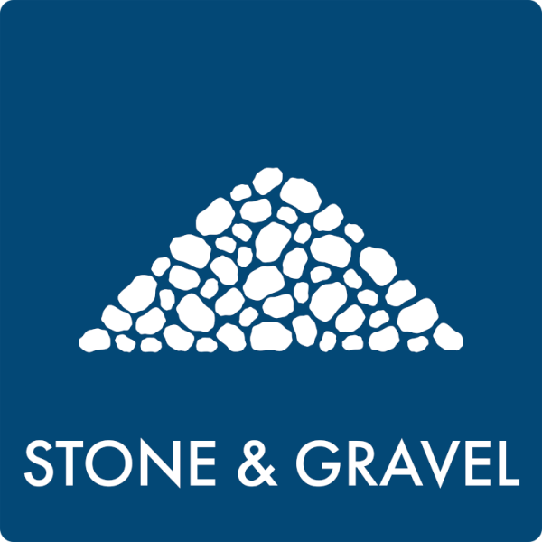 Affaldsskilt Stone & gravel - Sikkerhedsgiganten