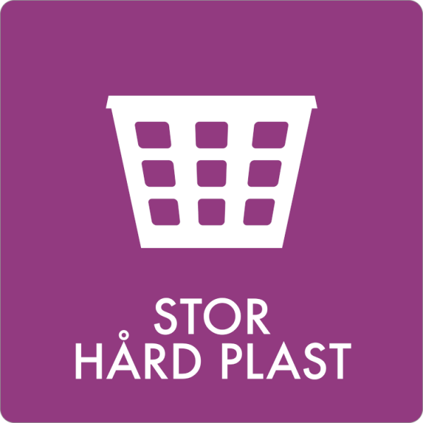 Affaldsskilt Stor hård plast - Sikkerhedsgiganten