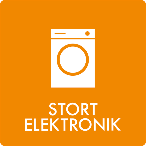 Affaldsskilt Stort elektronik - Sikkerhedsgiganten