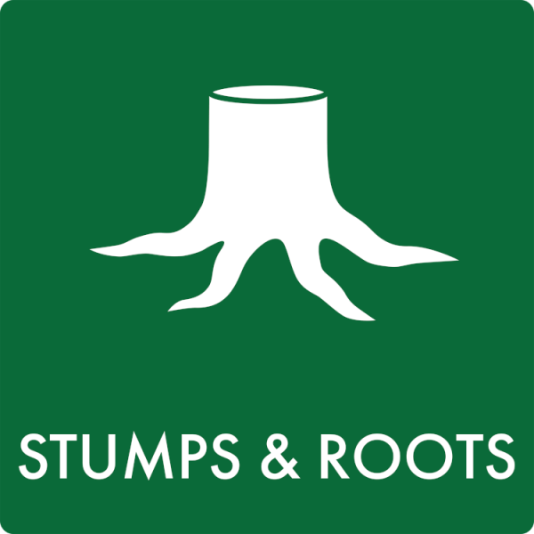 Affaldsskilt Stumps & roots - Sikkerhedsgiganten