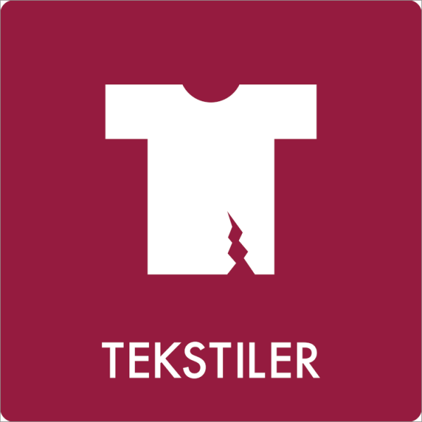 Affaldsskilt Tekstiler - Sikkerhedsgiganten