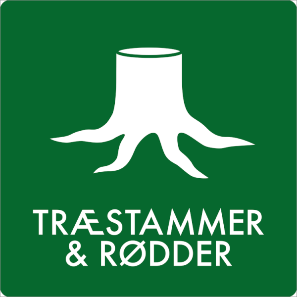 Affaldsskilt Træstammer og rødder - Sikkerhedsgiganten