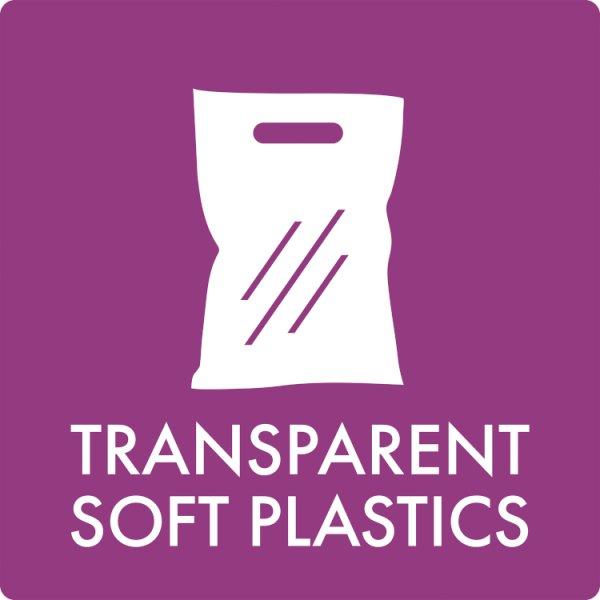 Affaldsskilt Transparent soft plastics - Sikkerhedsgiganten