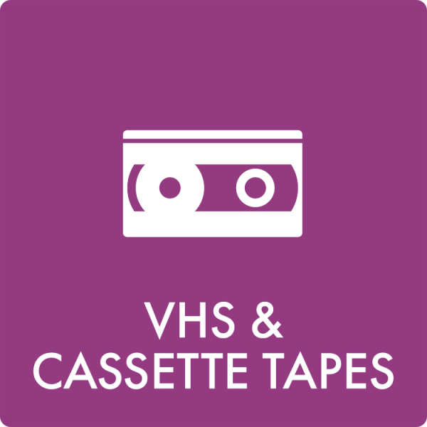 Affaldsskilt VHS & cassette tapes - Sikkerhedsgiganten