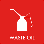 Affaldsskilt Waste oil - Sikkerhedsgiganten