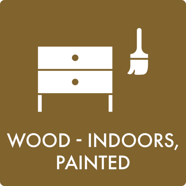 Affaldsskilt Wood - indoors, painted - Sikkerhedsgiganten