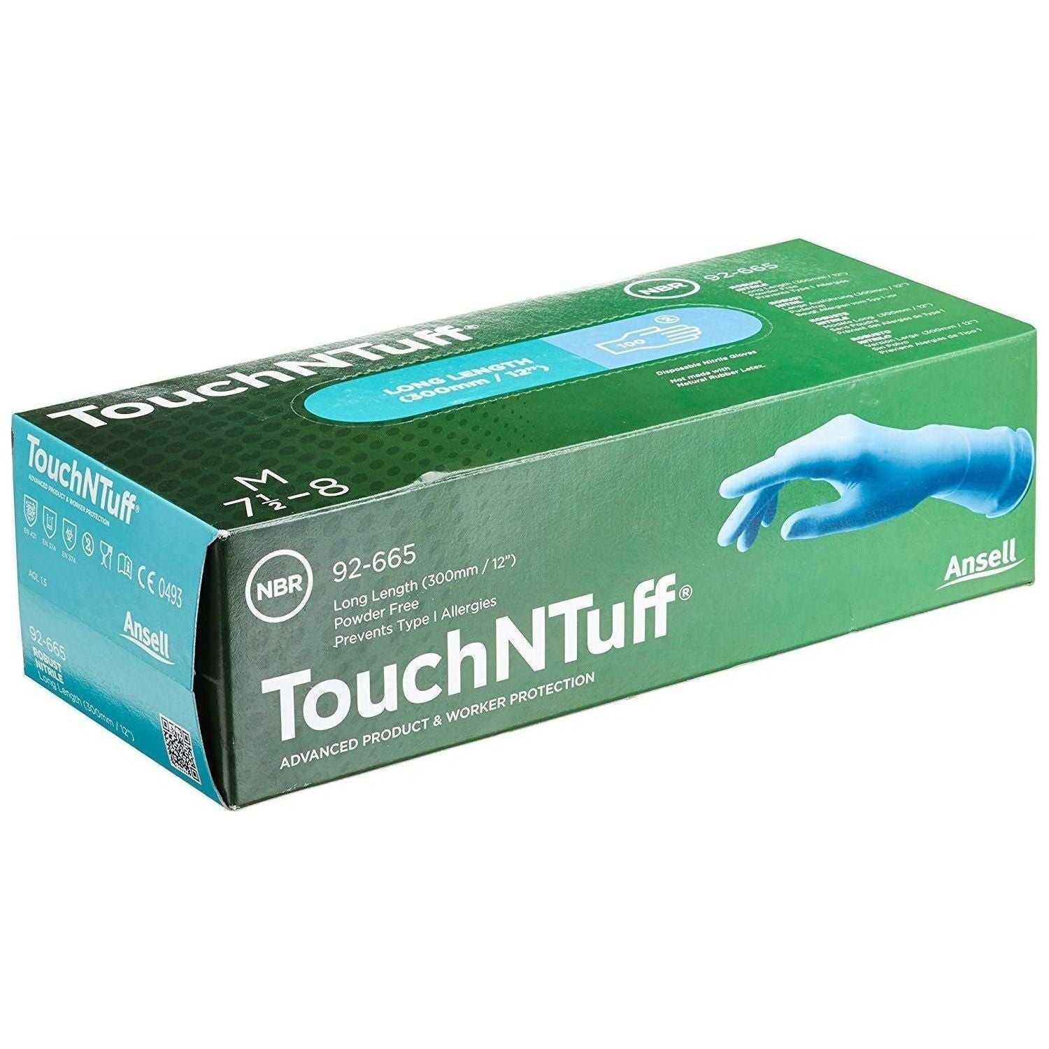 ANSELL TOUCH & TUFF 92 - 665 nitril blå u/p 30 cm - Sikkerhedsgiganten