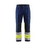 BLÅKLÄDER 1551 High Vis Buks med stretch - Marineblå/High Vis Gul herre - Sikkerhedsgiganten