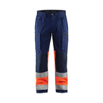 BLÅKLÄDER 1551 High Vis Buks med stretch - Marineblå/High Vis Orange herre - Sikkerhedsgiganten